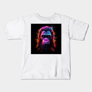 Apes Together Strong Neon Pop Art 4 Kids T-Shirt